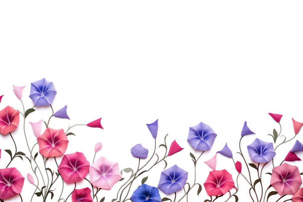 Morning glory flower backgrounds pattern. AI generated Image by rawpixel.