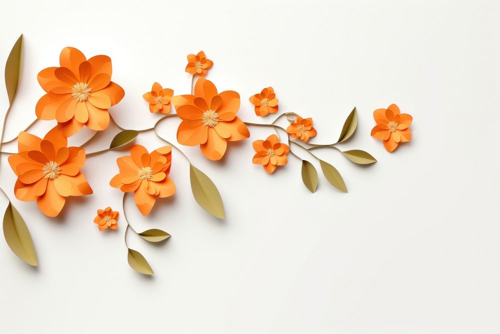 Orange flower plant petal leaf. AI generated Image by rawpixel.