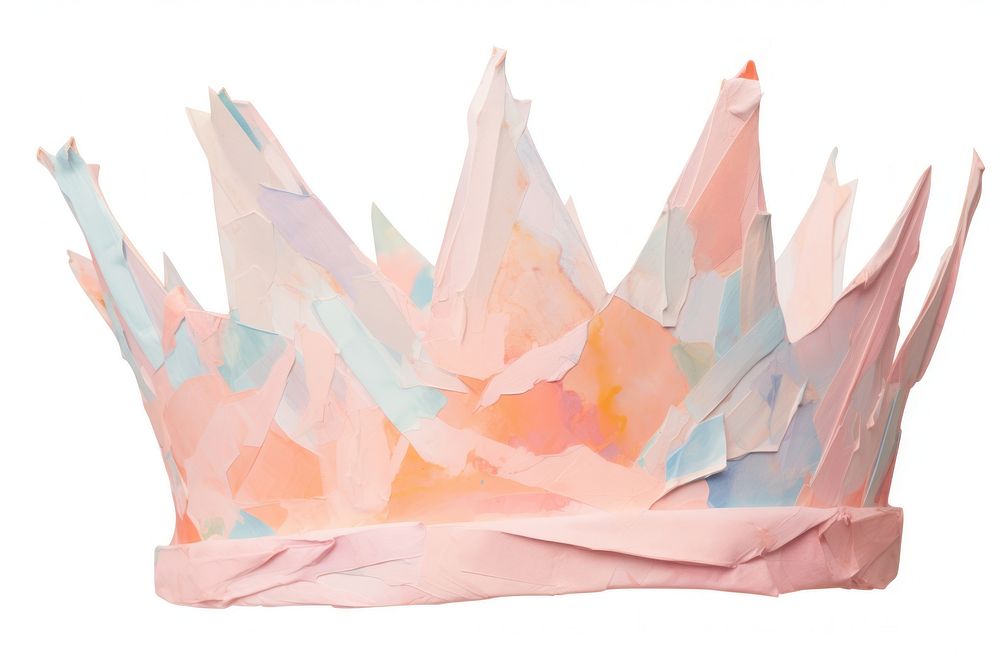 Crown paper art white background. AI generated Image by rawpixel.