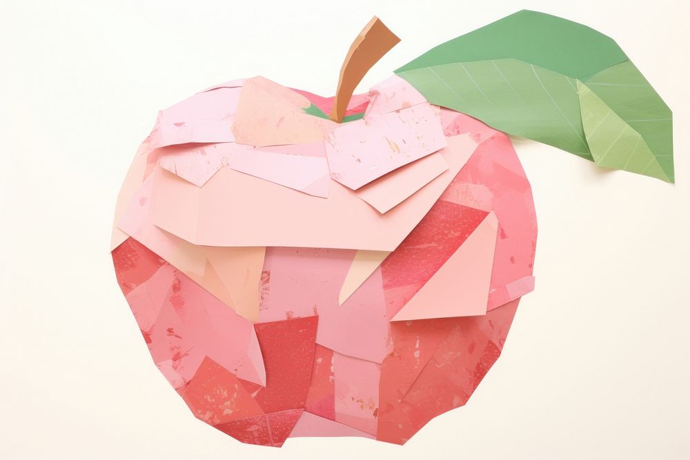 Apple paper origami plant. AI generated Image by rawpixel.