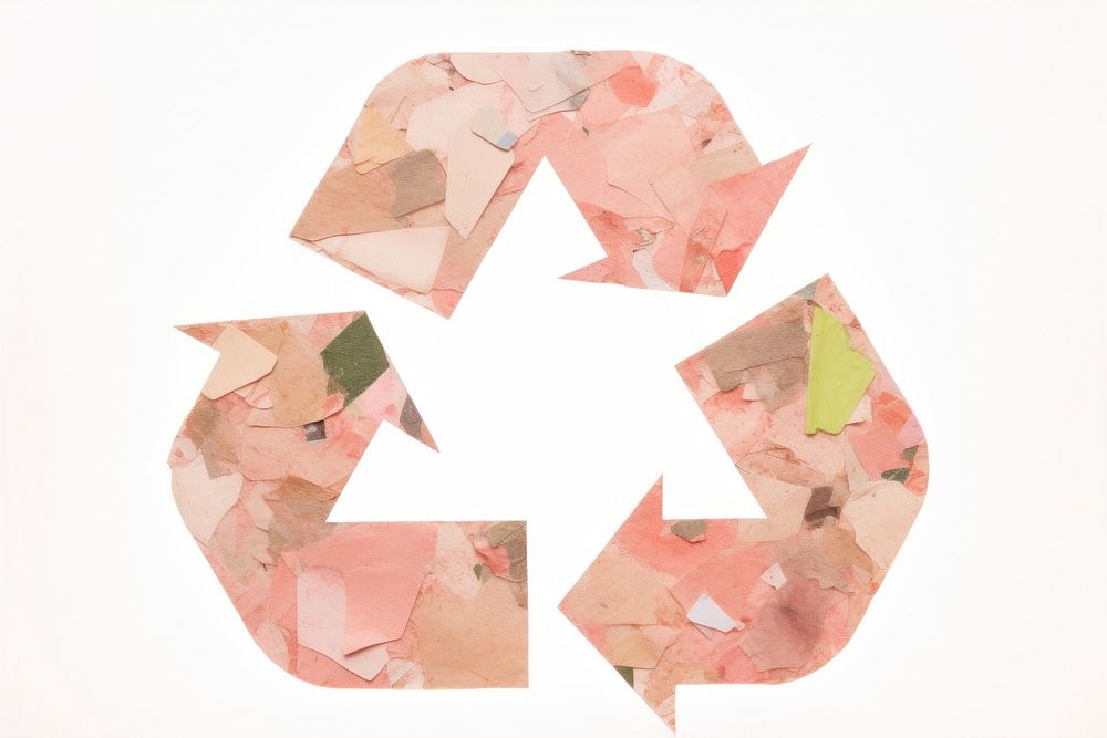 Recycle sign paper art white background. AI generated Image by rawpixel.
