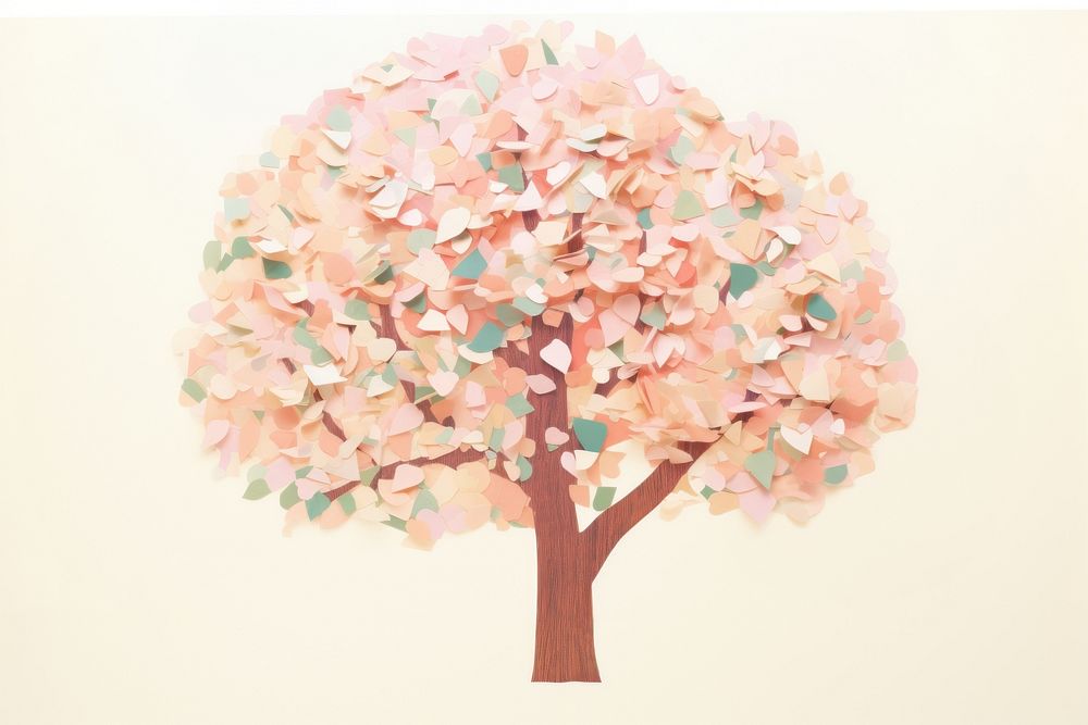 Tree painting plant petal. AI generated Image by rawpixel.