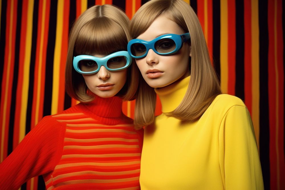 2 young women sunglasses portrait fashion. AI generated Image by rawpixel.