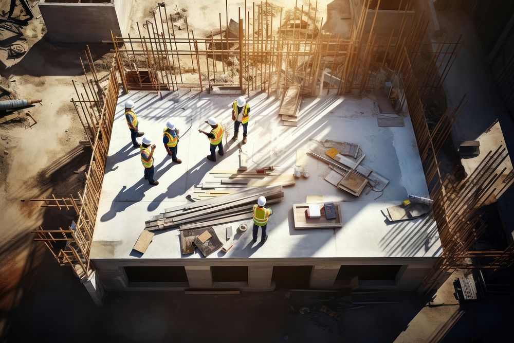 Team of engineer and architects working construction building plan. AI generated Image by rawpixel.