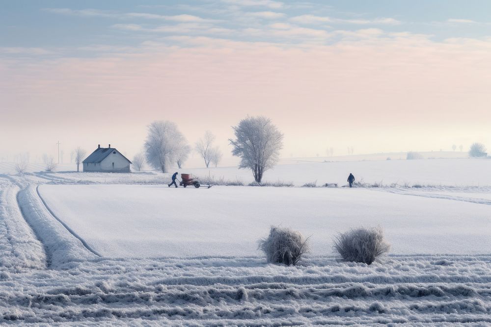 Agriculture during winter landscape outdoors nature. AI generated Image by rawpixel.