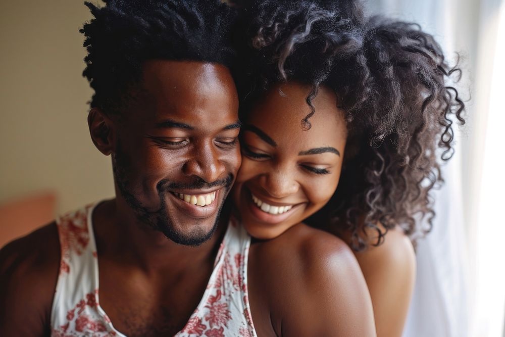Black woman couple laughing smiling adult. AI generated Image by rawpixel.