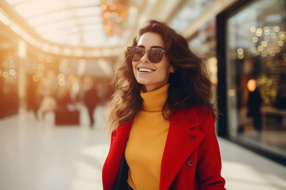 Woman enjoying shopping cheerful jacket adult. AI generated Image by rawpixel.