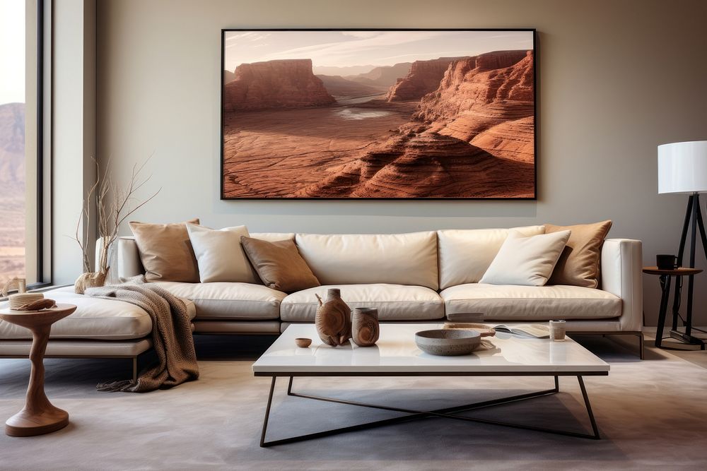Modern living room furniture cushion sofa. AI generated Image by rawpixel.