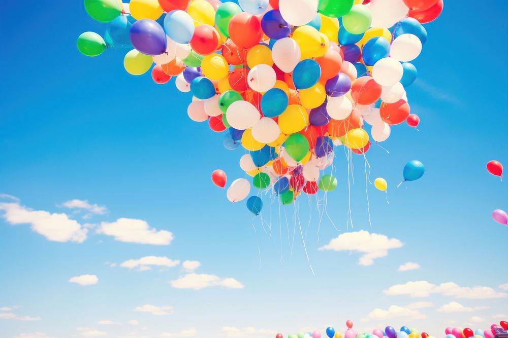 Balloons backgrounds tranquility celebration. AI generated Image by rawpixel.