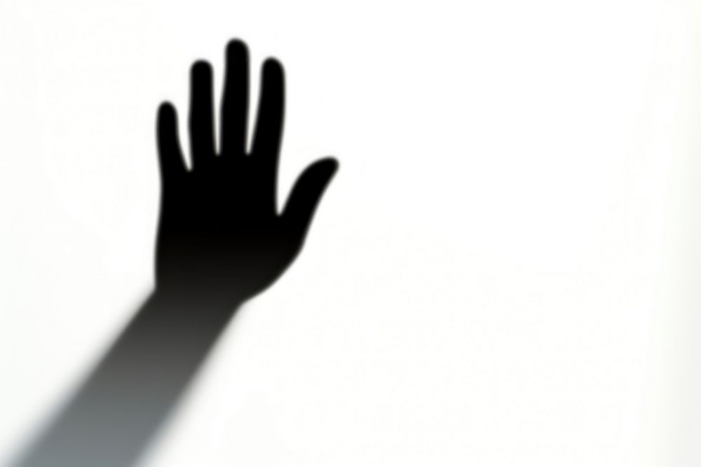 Hand silhouette finger monochrome. AI generated Image by rawpixel.