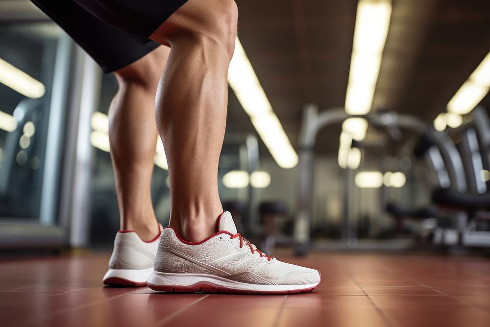 Stretching leg footwear shoe gym. AI generated Image by rawpixel.