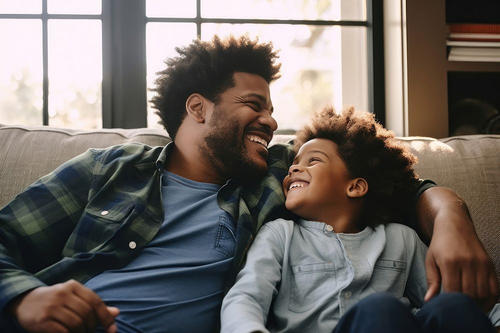 Black men laughing father people. AI generated Image by rawpixel.