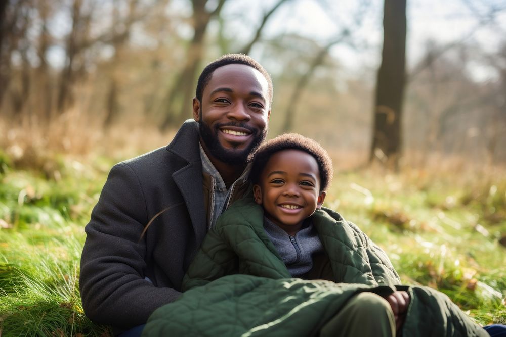 Black men portrait outdoors father. AI generated Image by rawpixel.