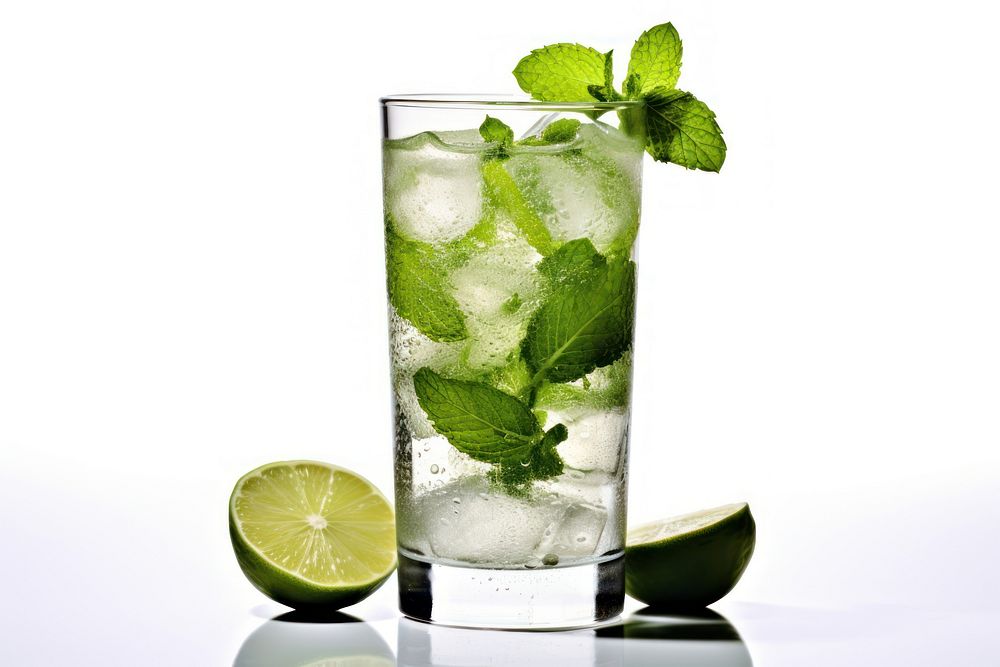 Mojito cocktail drink fruit glass. AI generated Image by rawpixel.