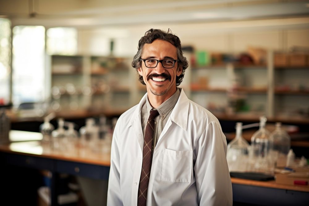 Scientist scientist cheerful glasses. AI | Premium Photo - rawpixel