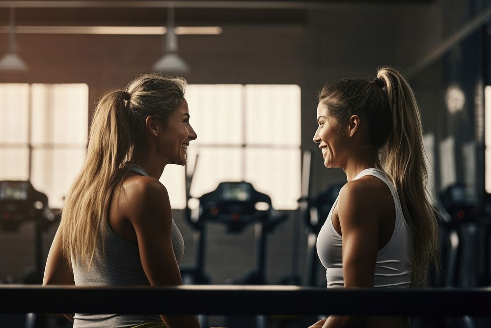 Sportive women sports adult gym. AI generated Image by rawpixel.