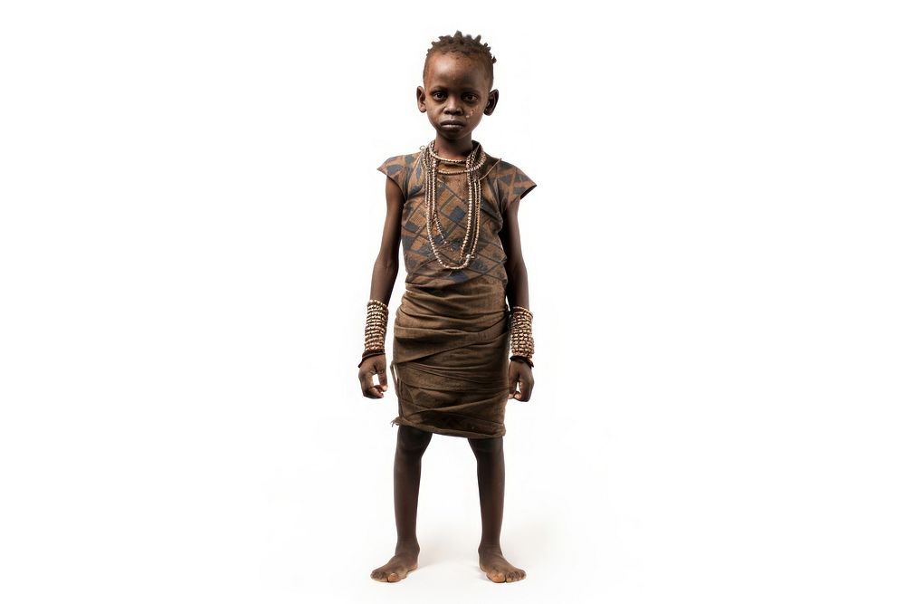 Indigenous people child portrait standing. AI generated Image by rawpixel.