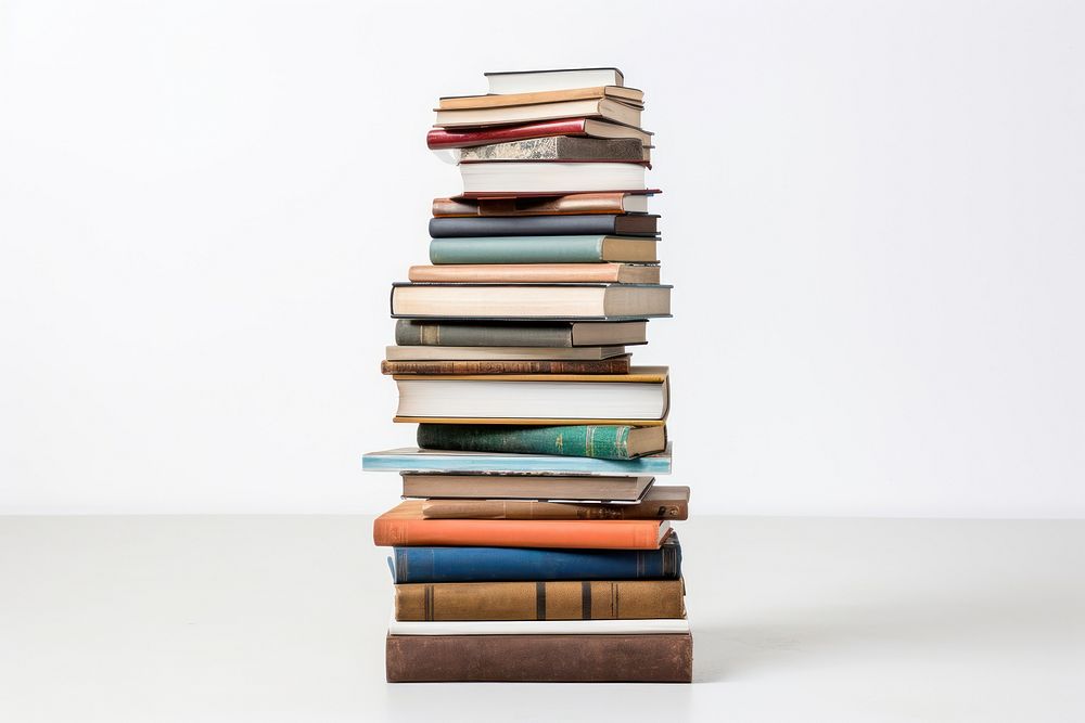 Books stacked publication furniture library. AI generated Image by rawpixel.