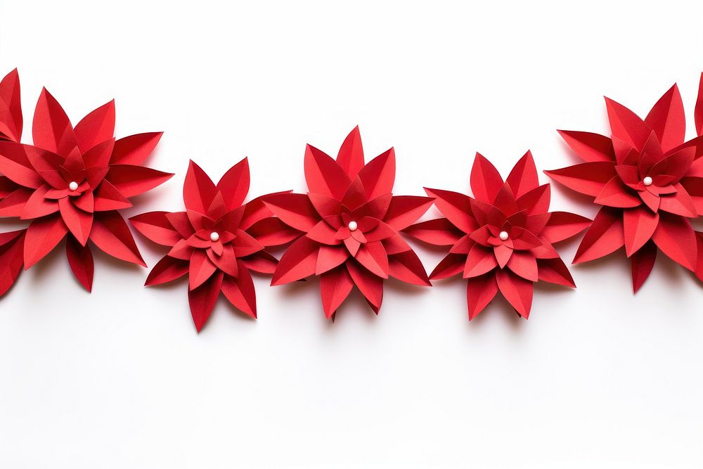Red flower origami plant paper. AI generated Image by rawpixel.