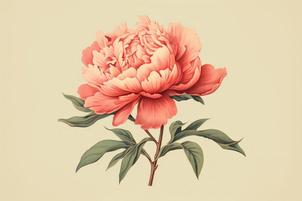 Peony flower plant inflorescence. AI generated Image by rawpixel.