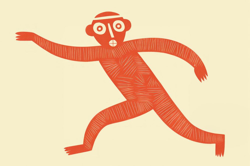Monkey dancing animal mammal representation. AI generated Image by rawpixel.