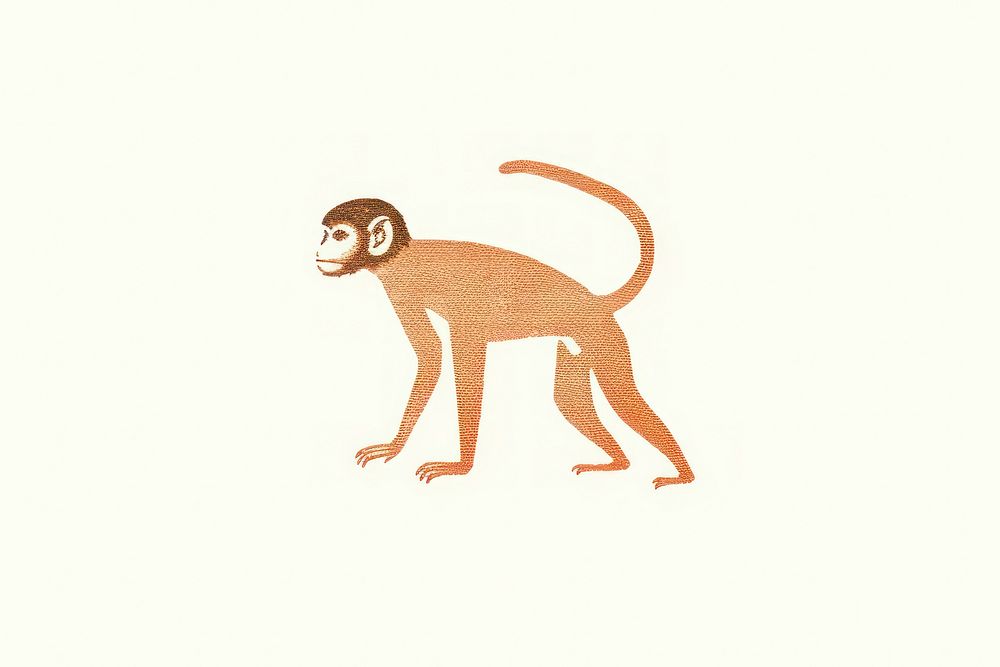 Monkey wildlife drawing animal. AI generated Image by rawpixel.