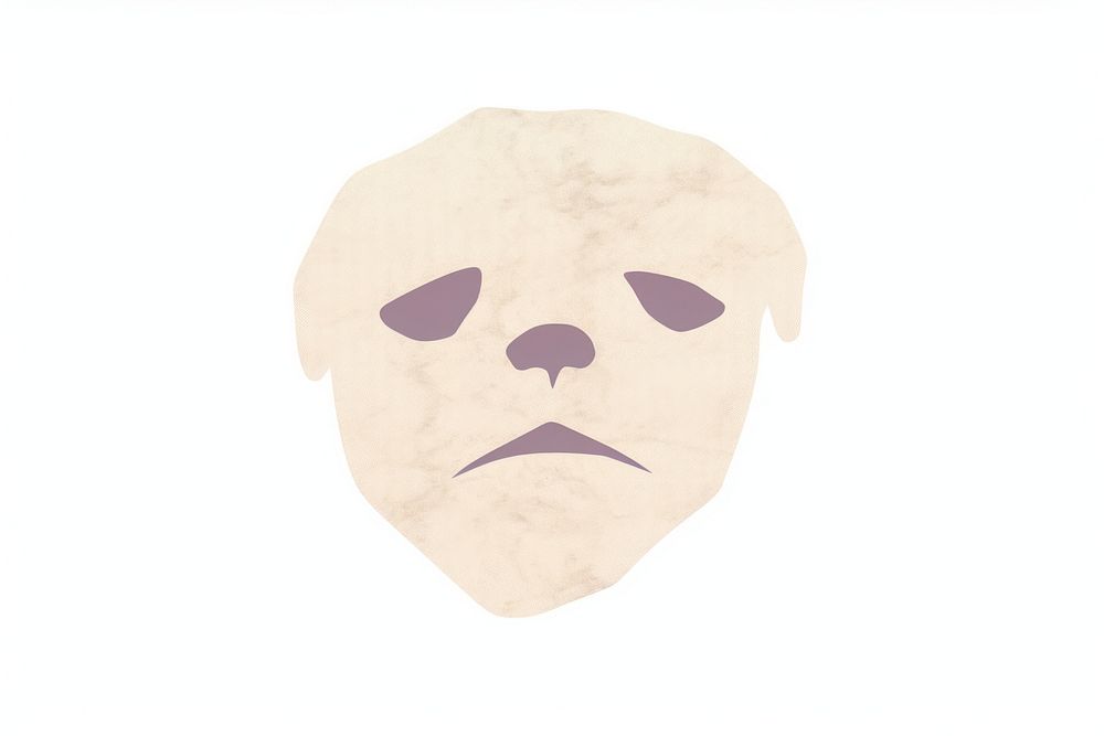 Pug face mask white background. AI generated Image by rawpixel.