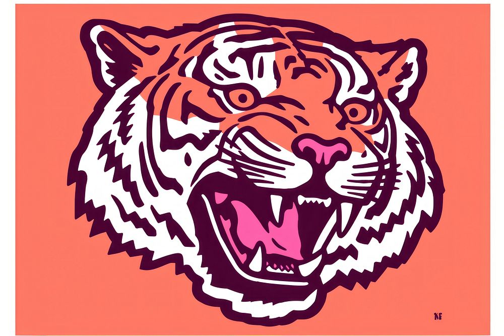 Tiger creativity carnivora wildlife. AI generated Image by rawpixel.