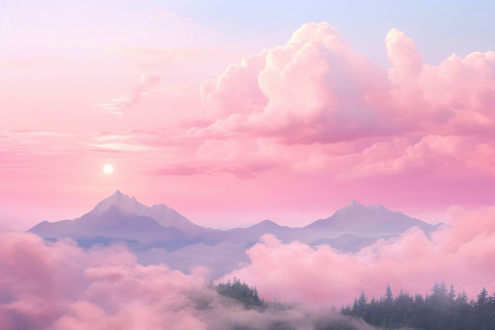 Cloud sky landscape mountain. AI generated Image by rawpixel.