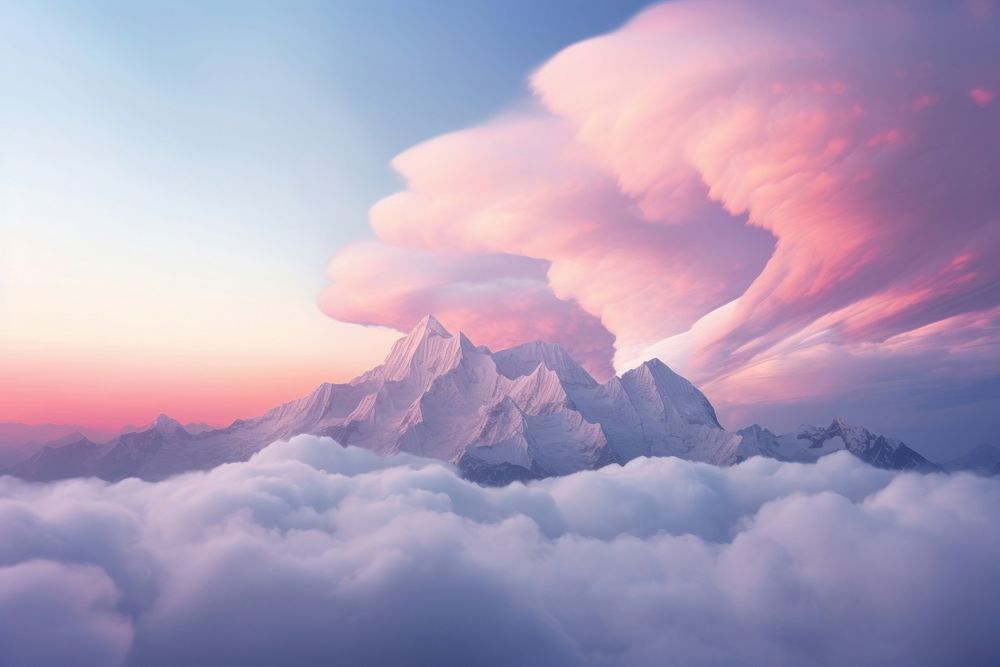 Mountain cloud sky landscape. AI generated Image by rawpixel.
