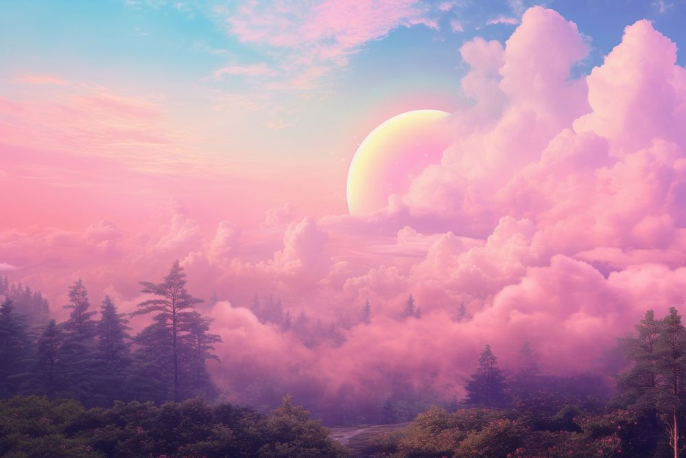 Forest cloud sky landscape. AI generated Image by rawpixel.