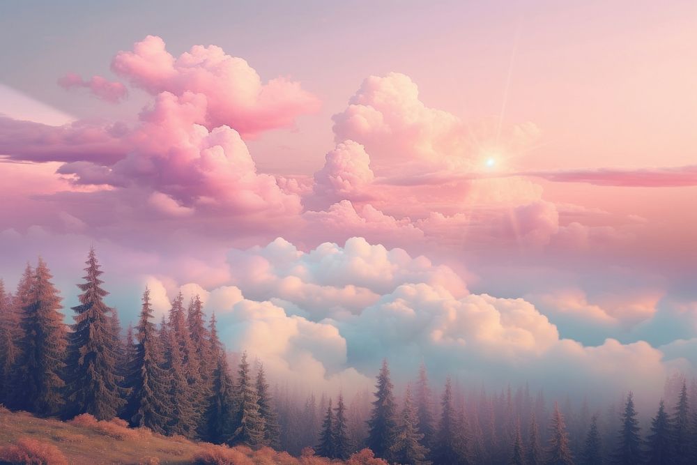 Forest cloud sky backgrounds. AI generated Image by rawpixel.