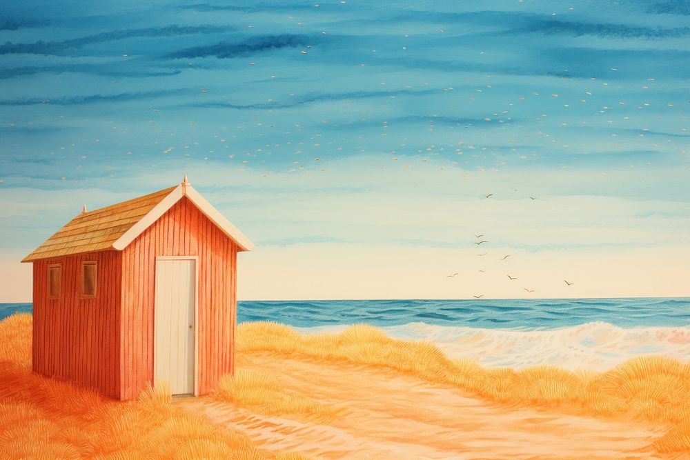 Small beach hut architecture building outdoors. AI generated Image by rawpixel.
