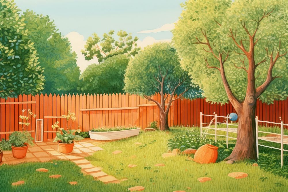 Backyard garden outdoors nature. AI generated Image by rawpixel.