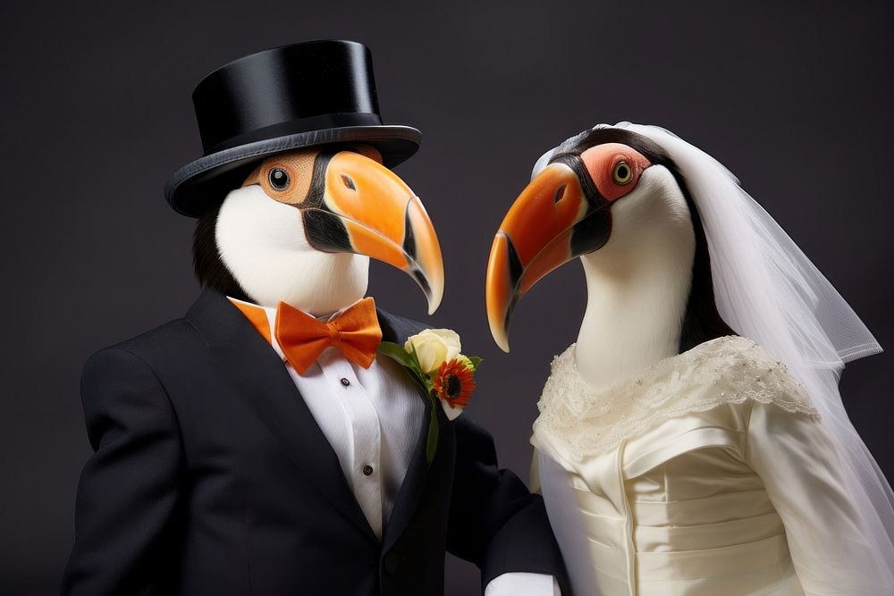 Toucan wedding animal white. AI generated Image by rawpixel.