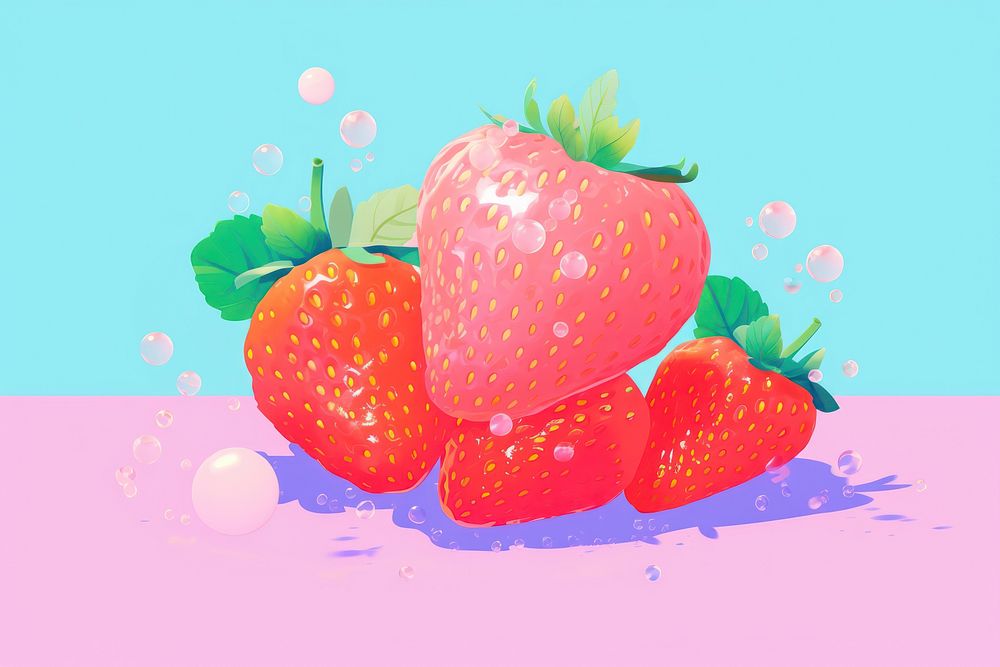 A strawberry fruit plant food. AI generated Image by rawpixel.
