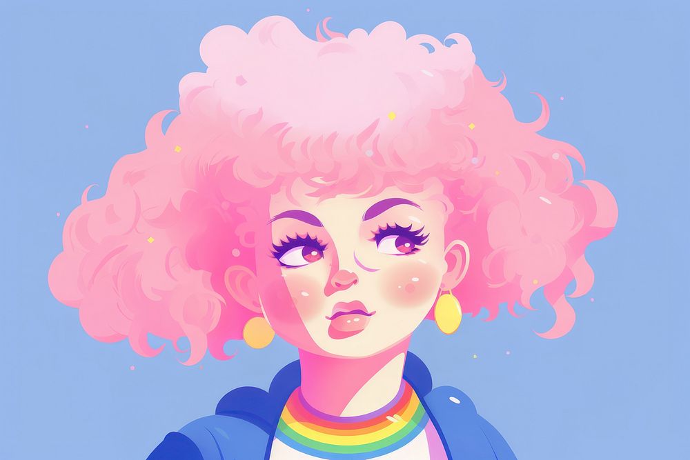 Cute girl portrait paint individuality. AI generated Image by rawpixel.
