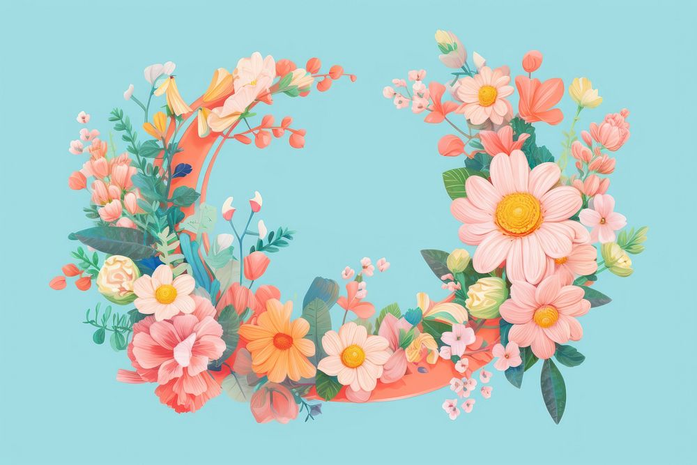A flower frame plant inflorescence creativity. AI generated Image by rawpixel.