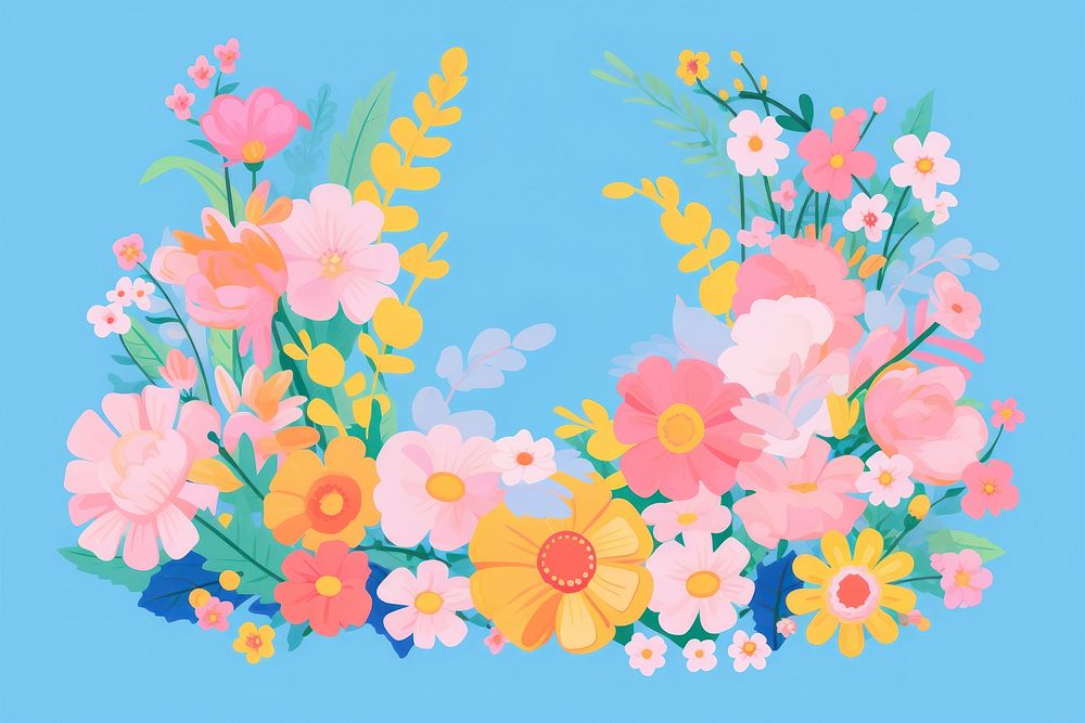 A flower frame pattern plant art. AI generated Image by rawpixel.