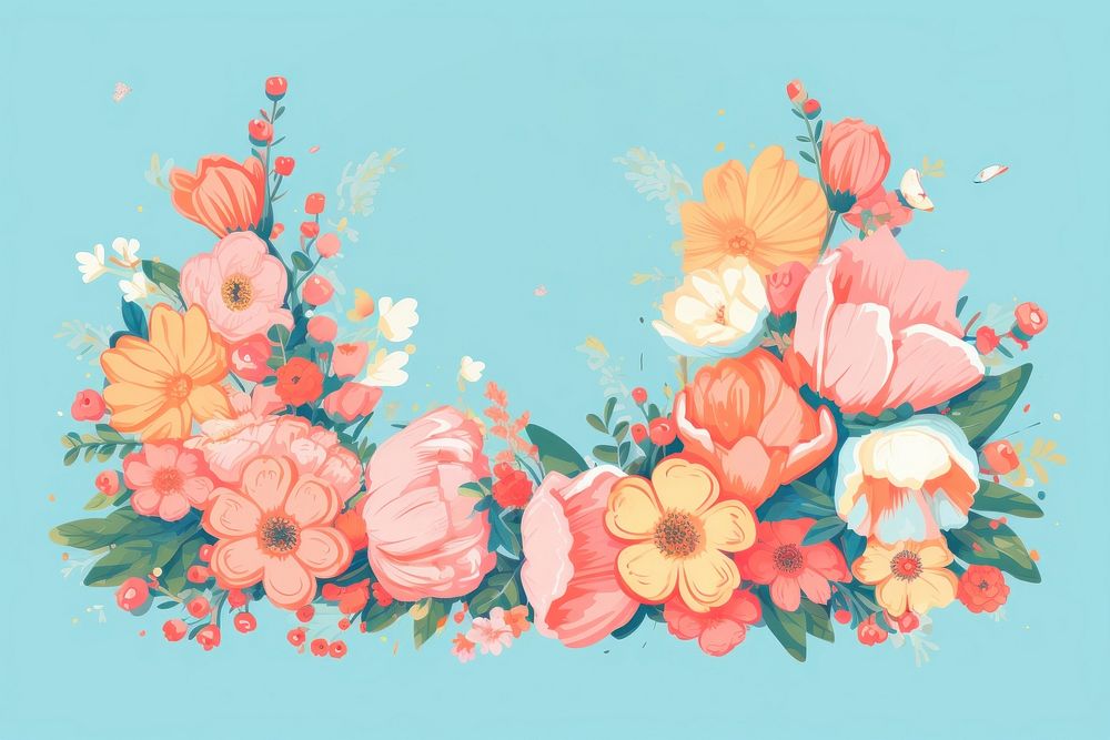 A flower frame painting pattern plant. AI generated Image by rawpixel.