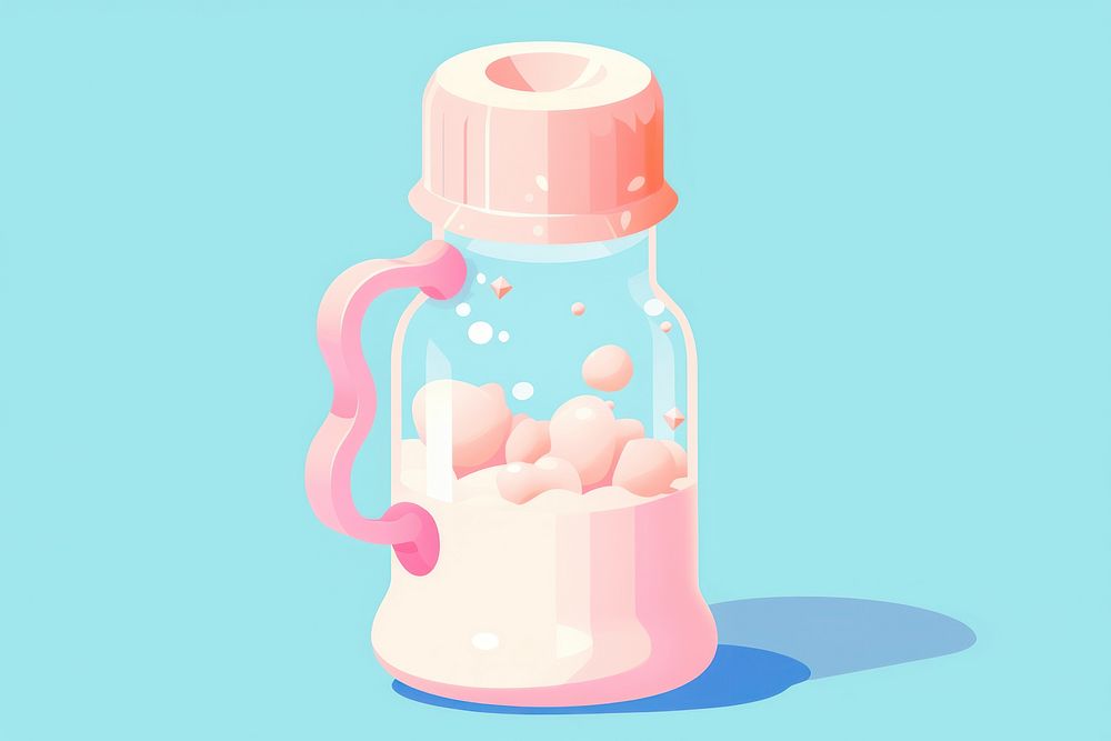 A baby milk bottle refreshment container drinkware. AI generated Image by rawpixel.