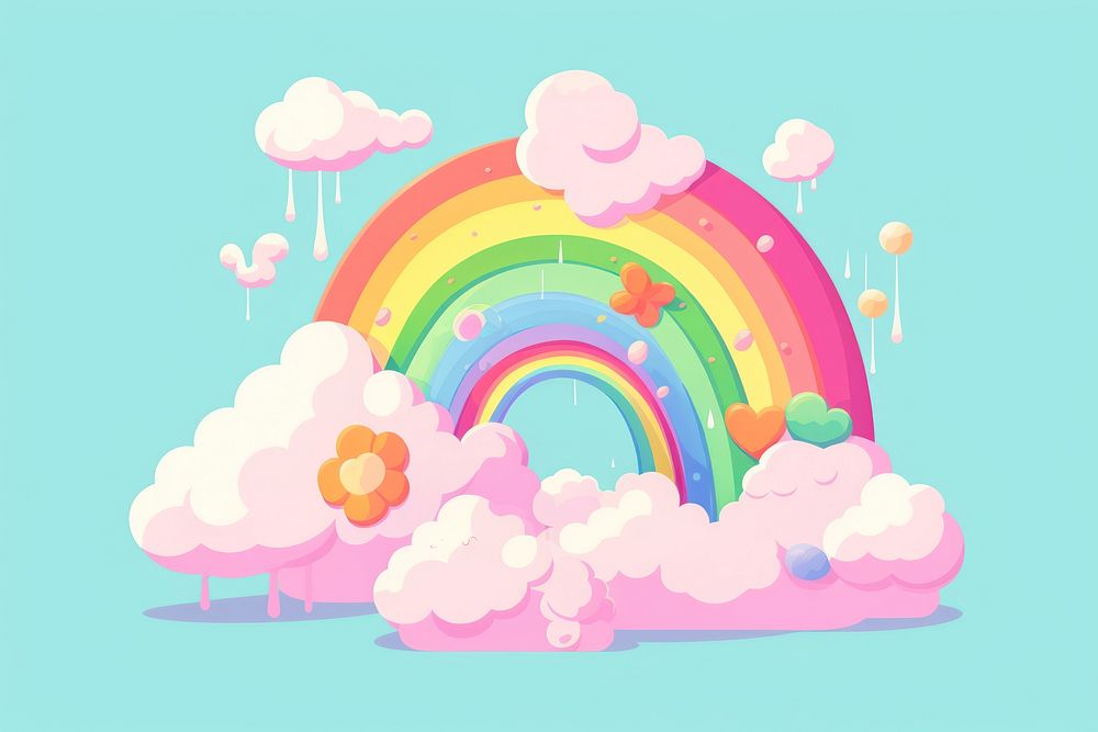 A rainbow outdoors nature tranquility. AI generated Image by rawpixel.