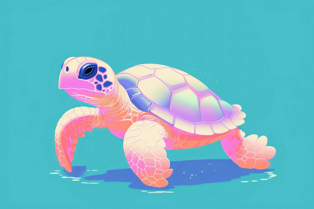 A sea turtle reptile animal swimming. AI generated Image by rawpixel.
