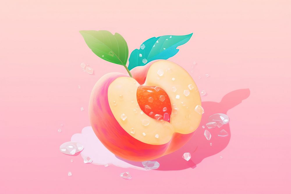 A peach fruit plant food. AI generated Image by rawpixel.