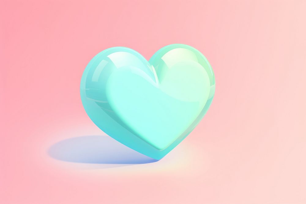 A minimal heart candy turquoise gemstone. AI generated Image by rawpixel.