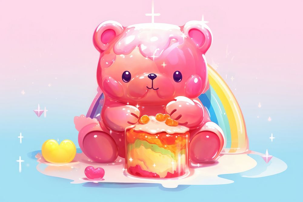 A jelly bear dessert toy representation. AI generated Image by rawpixel.