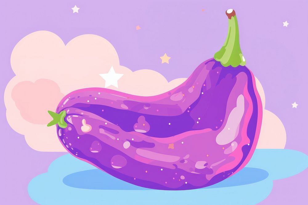 An eggplant vegetable purple food. AI generated Image by rawpixel.