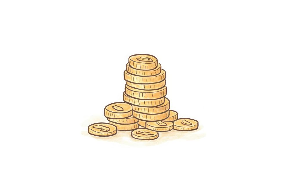 A pile of cash and coin money white background investment. AI generated Image by rawpixel.