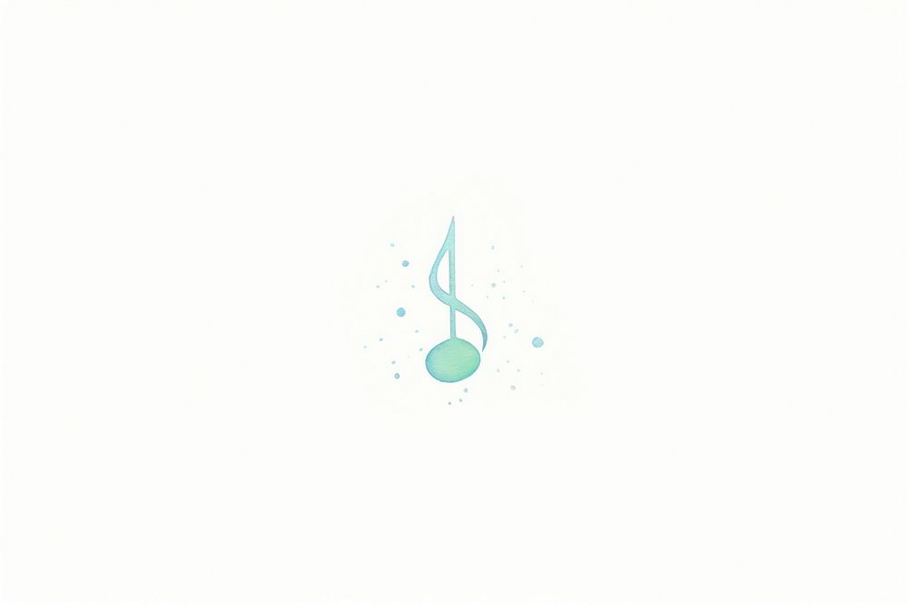 Music note logo art turquoise. AI generated Image by rawpixel.