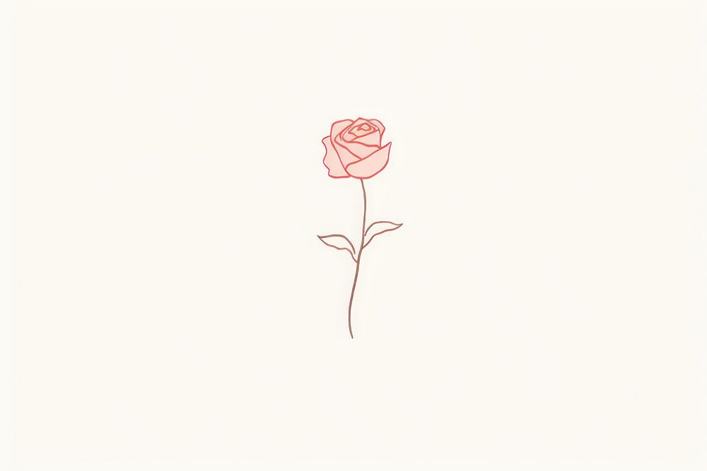 Rose art drawing flower. AI generated Image by rawpixel.